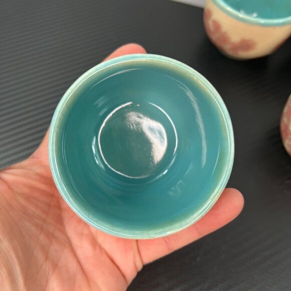 Vintage Pier 1 Imports Handpainted Tea Cups With Cherry Blossom Designs - Picture 4 of 8